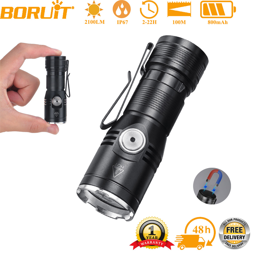 Outdoor Lighting Nearby - BORUiT ET15 EDC Flashlight Ultra Bright