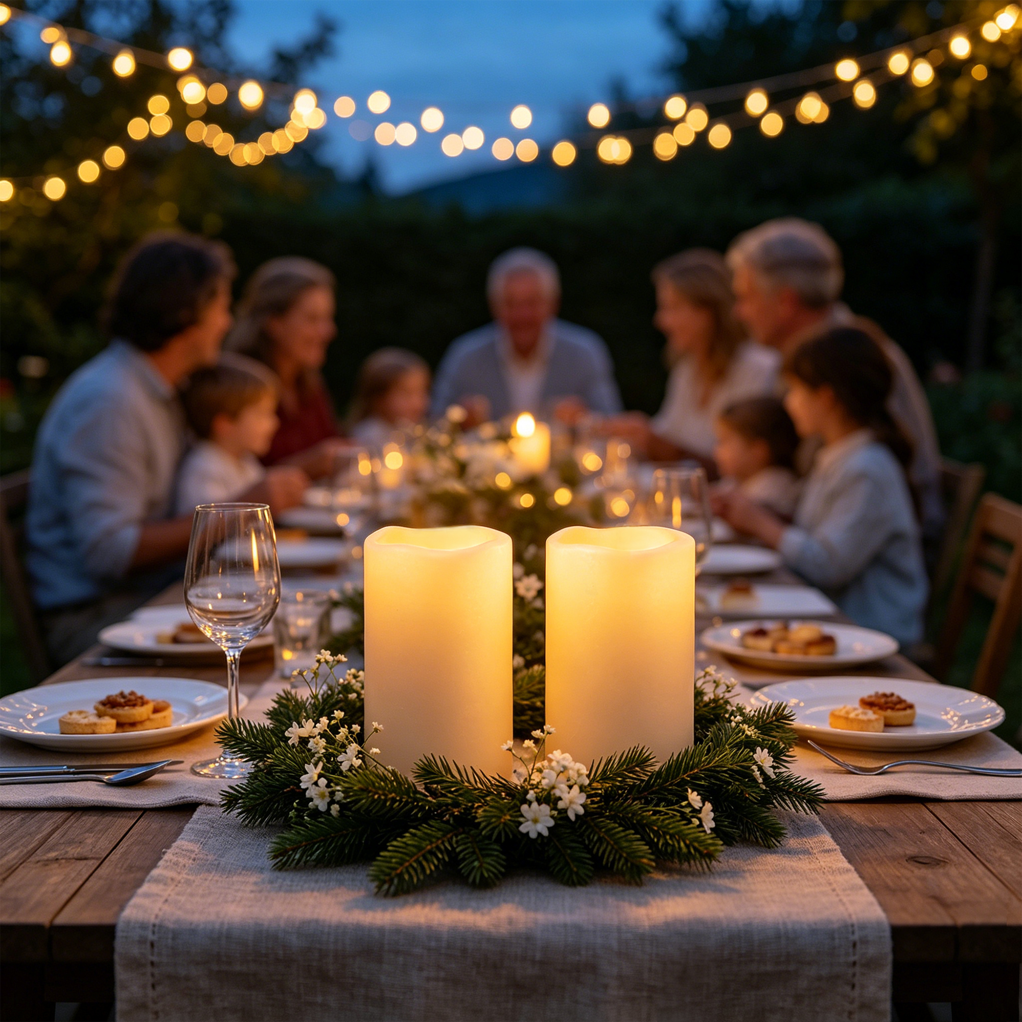 Outdoor Lighting For Christmas - Flameless LED Pillar Candle Waterproof with