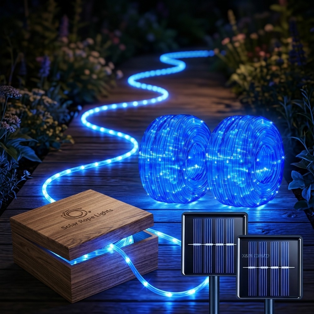 Outdoor Lighting For Christmas - Outdoor Solar LED String Lights, Flexible