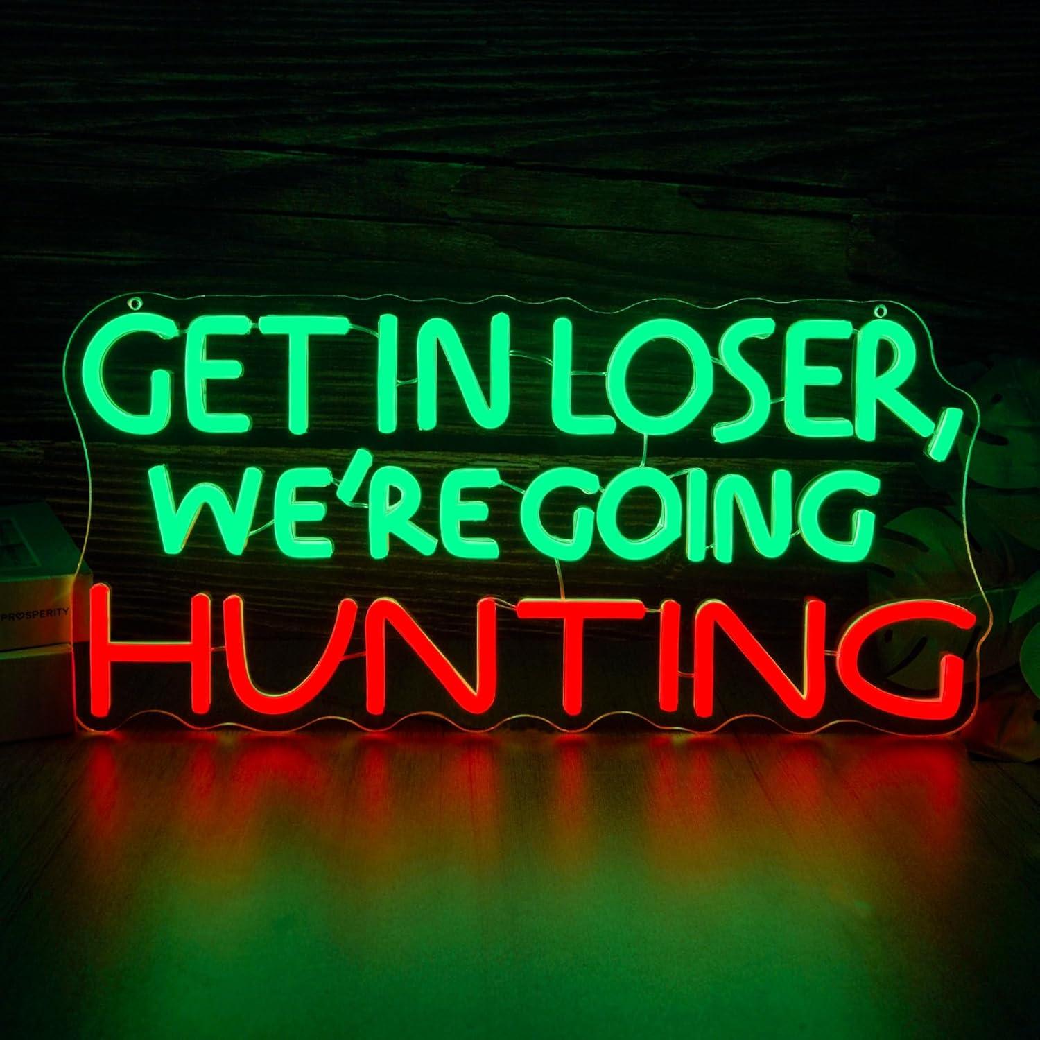 Outdoor Lighting Wall - Funny Hunting Neon Sign LED Light