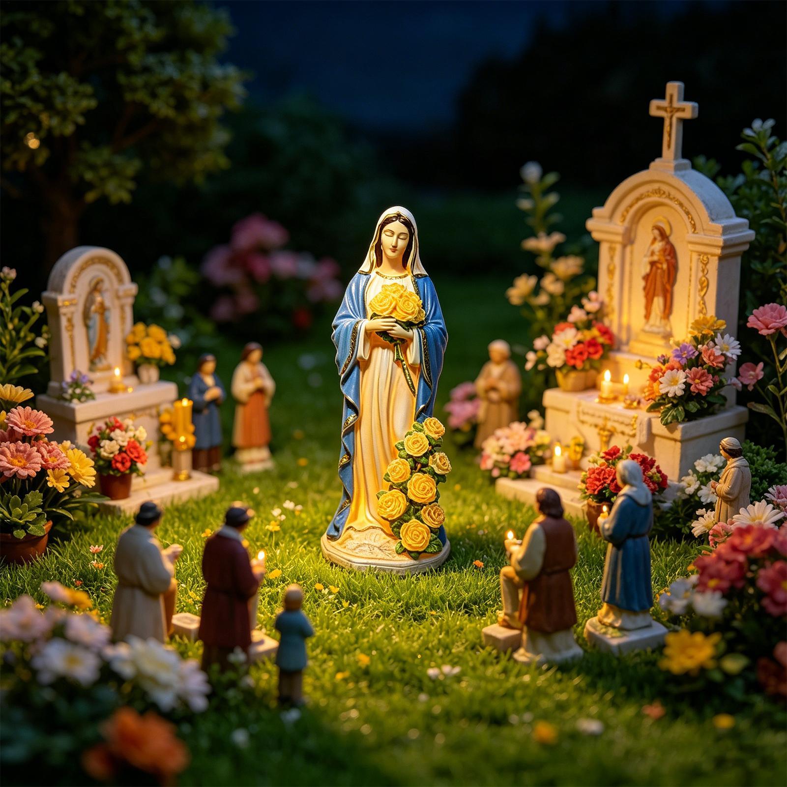Virgin Mary Solar Statue Garde - Outdoor Lighting Transformer 评论和价格