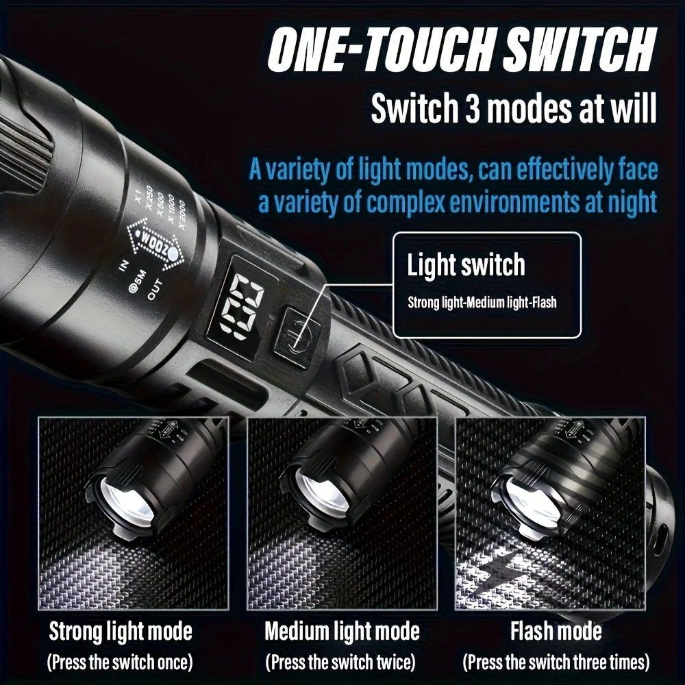 Tactical LED Flashlight 2000LM - Outdoor Lighting Nearby 评论和价格