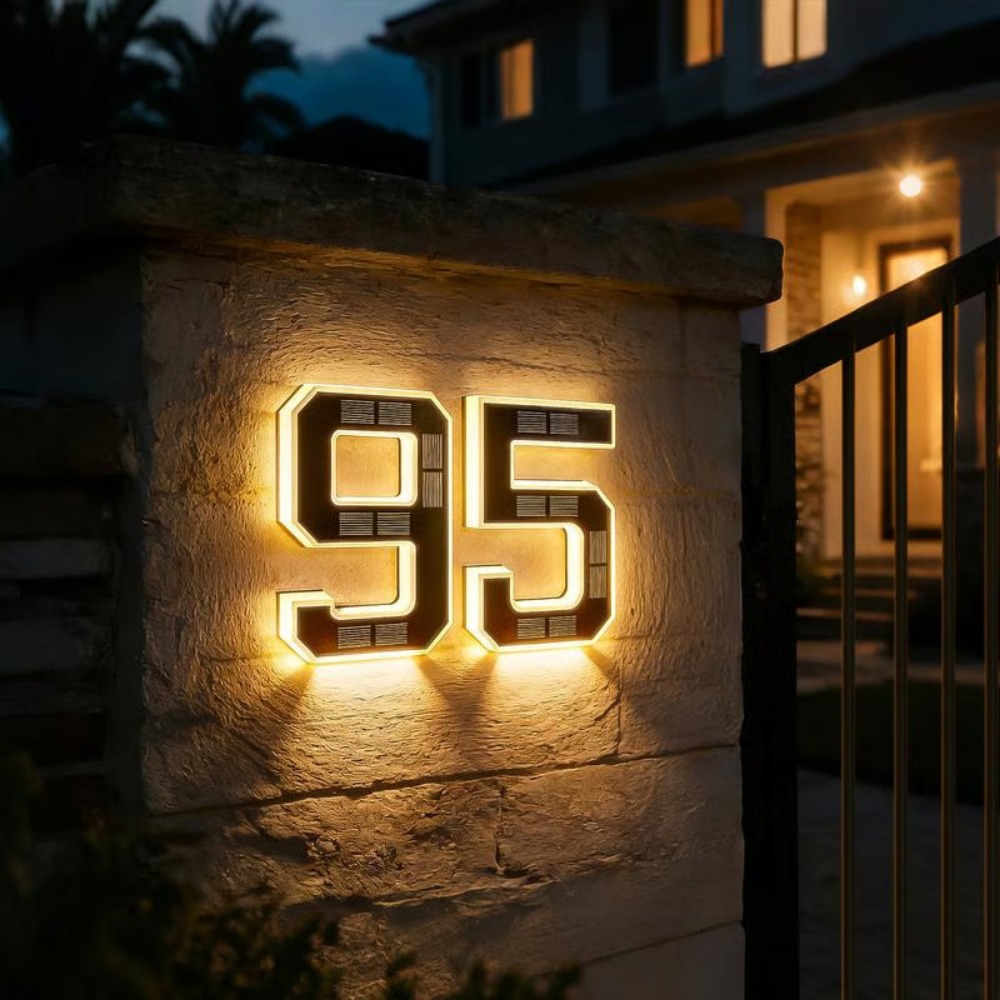 New Solar Address Sign LED Hou - Xl Outdoor Lighting 评论和价格