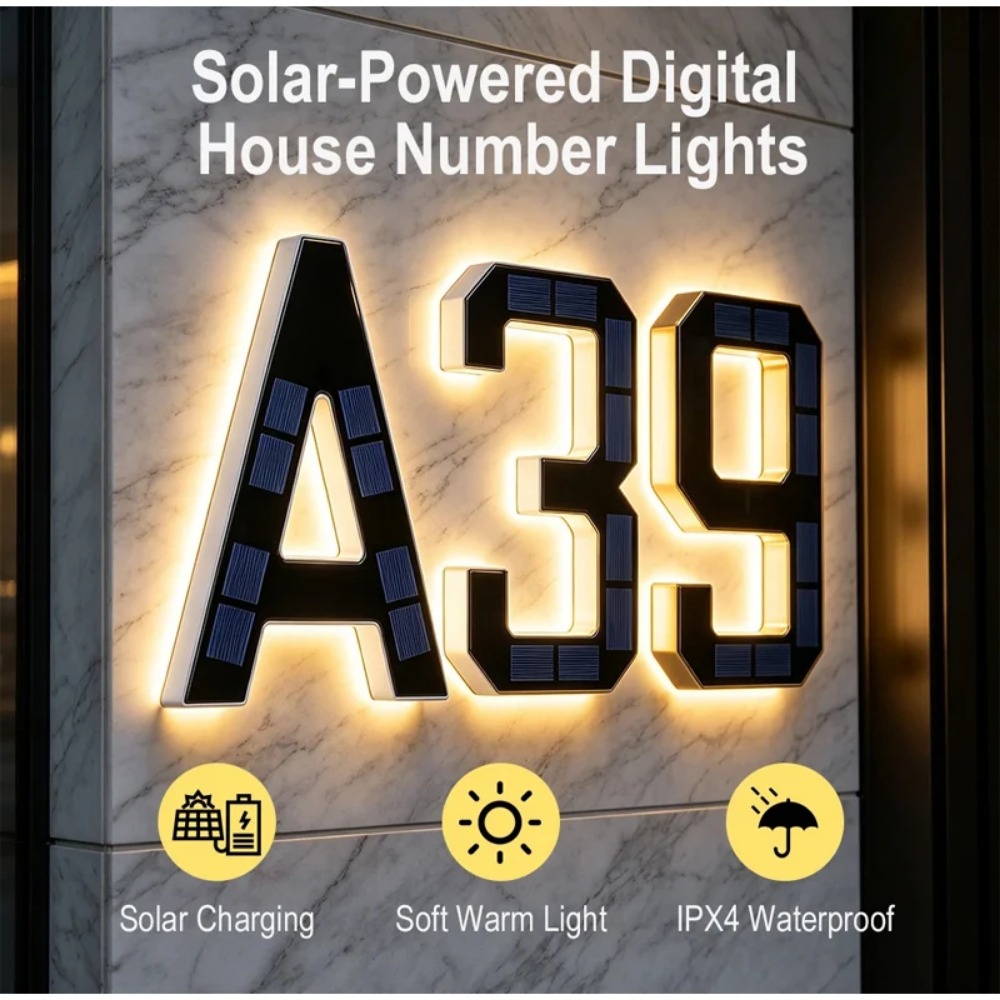 New Solar Address Sign LED Hou - Xl Outdoor Lighting 评论和价格