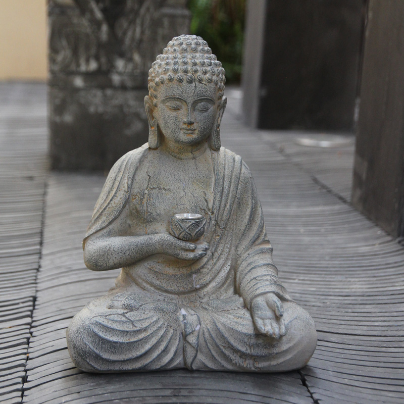 Resin Solar Buddha Statue Scul - Outdoor Lighting Japanese 评论和价格