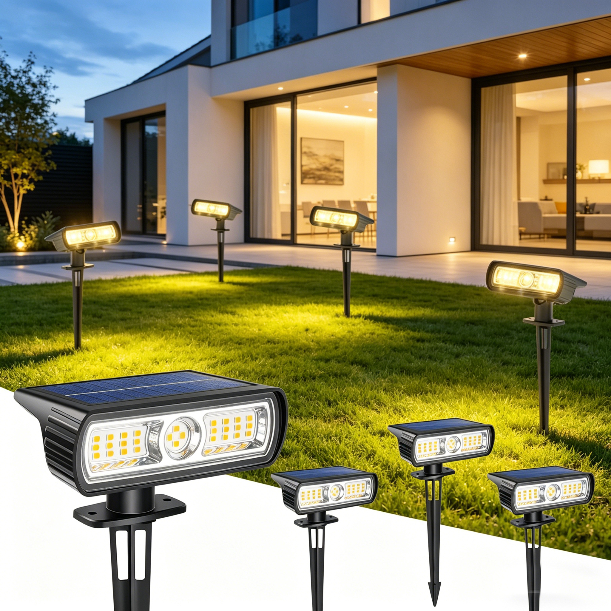 4 Pack Solar Landscape Spot Li - Outdoor Lighting Wall 评论和价格