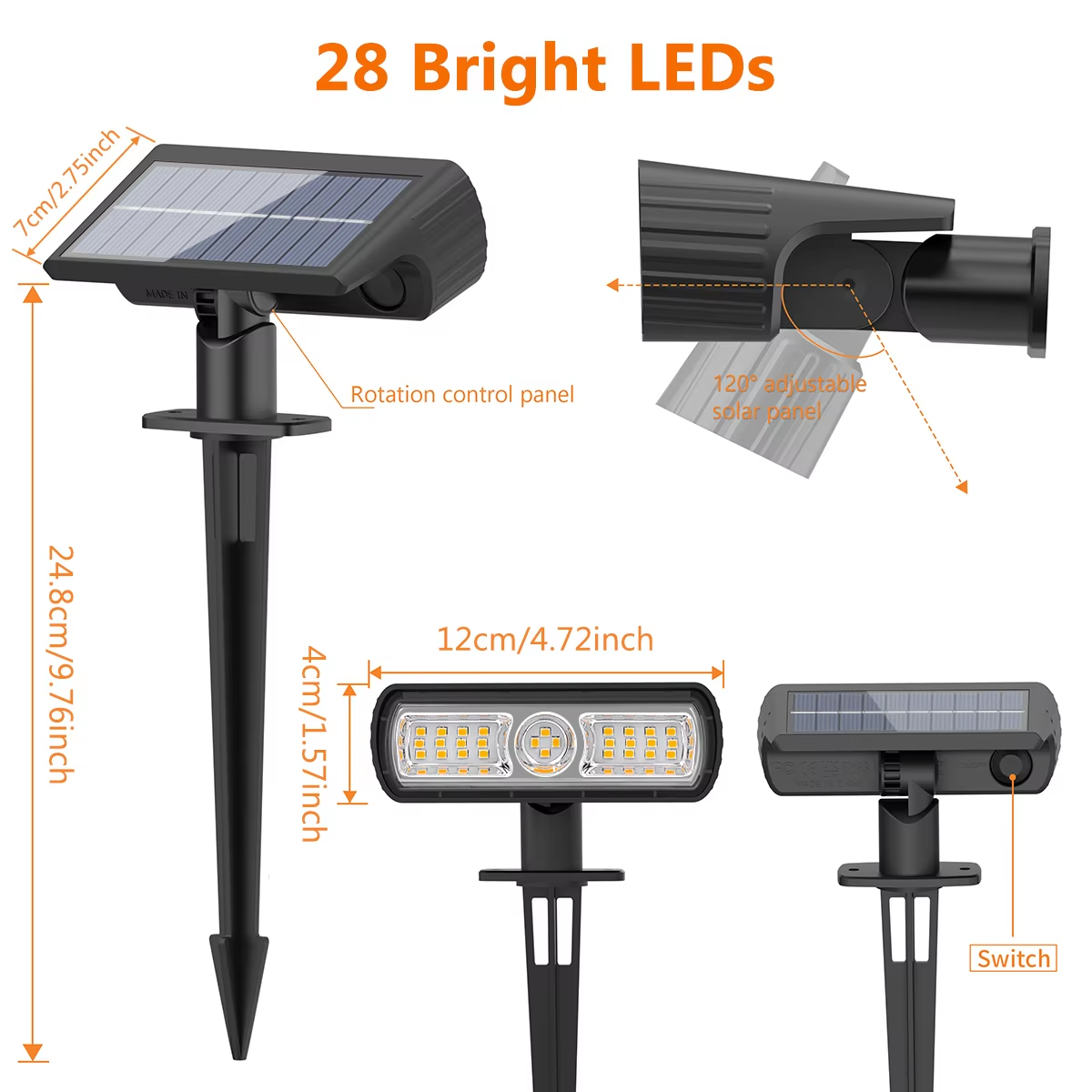 4 Pack Solar Landscape Spot Li - Outdoor Lighting Wall 评论和价格