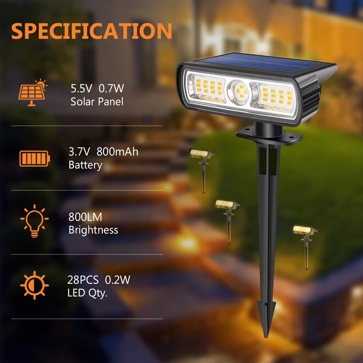 4 Pack Solar Landscape Spot Li - Outdoor Lighting Wall 评论和价格