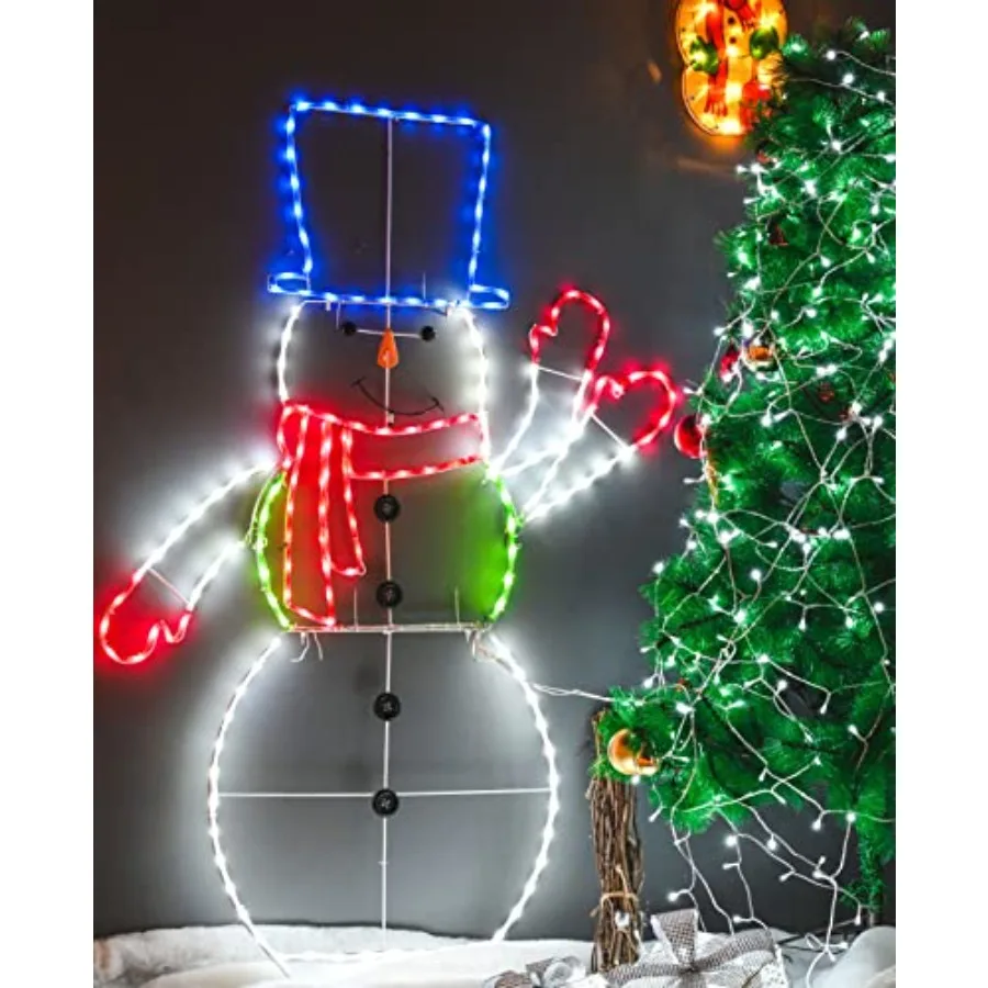 5FT 195 LED Snowman Light, Col - Outdoor Lighting For Christmas 评论和价格
