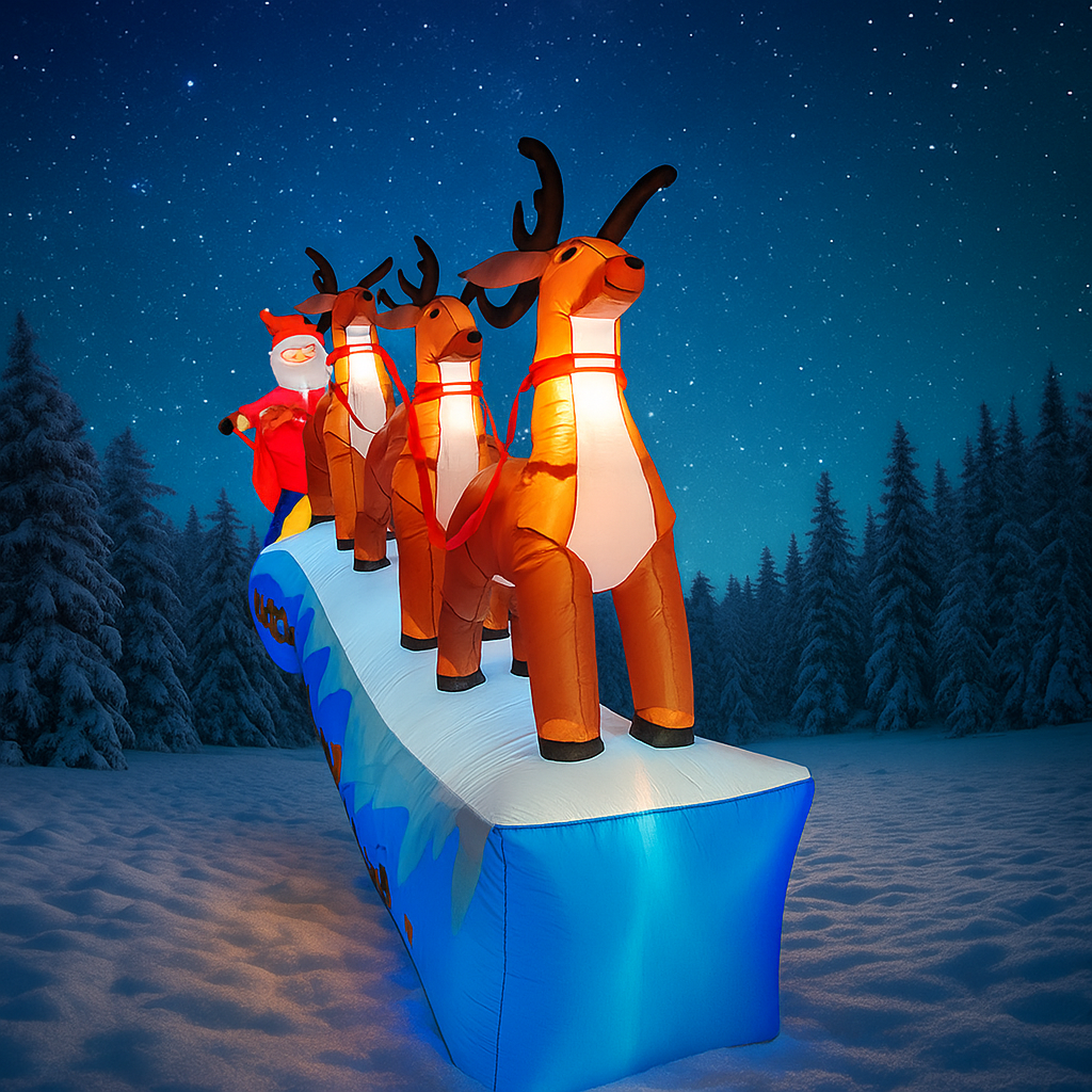 11.8FT Santa Claus Reindeer Sl - Outdoor Lighting For Christmas 评论和价格