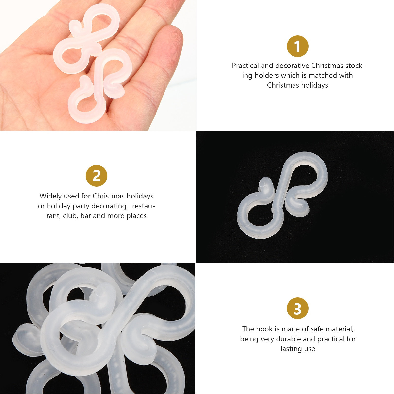 100Pcs Gutter Clips for Christ - Outdoor Lighting For Christmas 评论和价格