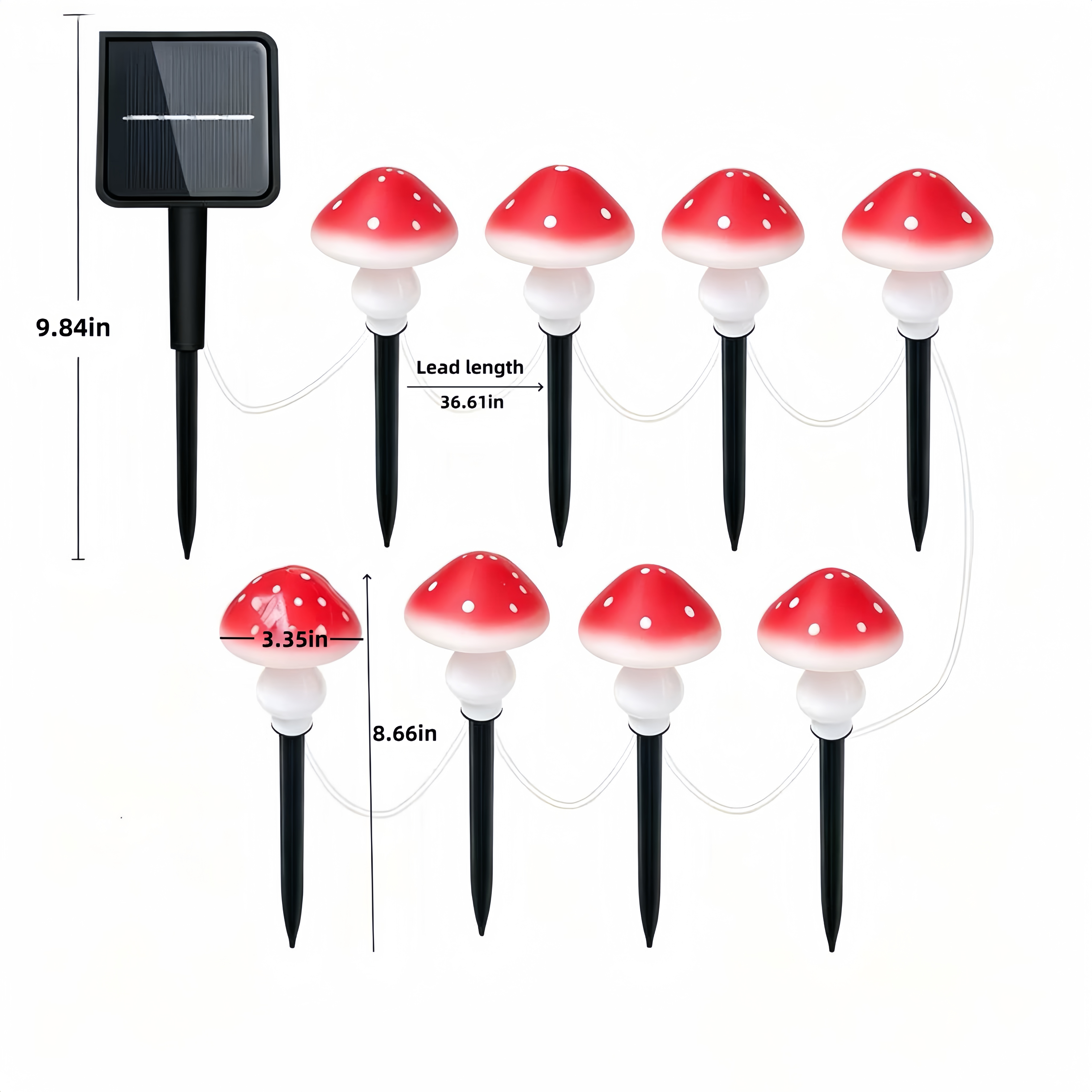 Solar Mushroom String Lights W - Outdoor Lighting For Christmas 评论和价格